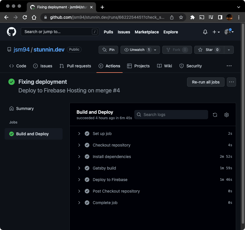 Pasos de despliegue a producción a través de GitHub Actions